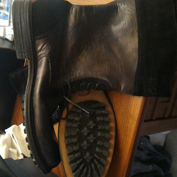 Just cavalli men leather round toe combat boots main image 7
